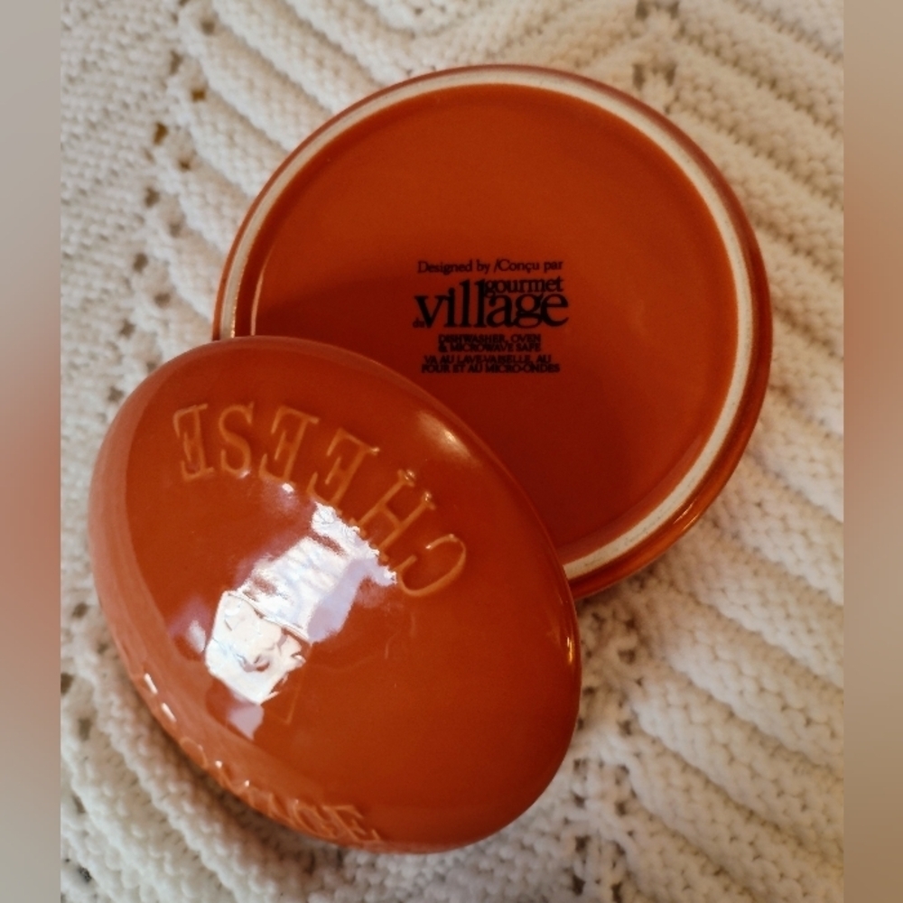 Gourmet  du Village Burnt Orange Brie Baker No Box EUC